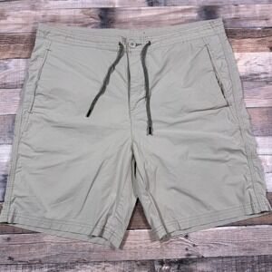 Union Bay Mens Drawstring Casual Shorts Size 38 Tan Beige Cotton Blend Stretch